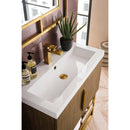 James Martin Columbia 31.5" Single Vanity Cabinet Latte Oak Radiant Gold with White Glossy Resin Countertop 388-V31.5-LTO-RGD-WG