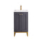 James Martin Chianti 20" Single Vanity Cabinet Mineral Grey Radiant Gold with White Glossy Resin Countertop E303-V20-MG-RGD-WG