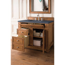 James Martin Bristol 36" Single Vanity Saddle Brown with 3 cm Charcoal Soapstone Quartz Top 157-V36-SBR-3CSP