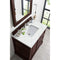 James Martin De Soto 36" Single Vanity Burnished Mahogany with 3 cm Ethereal Noctis Quartz Top 825-V36-BNM-3ENC