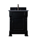 James Martin Brookfield 26" Antique Black Single Vanity with 3 cm Charcoal Soapstone Quartz Top 147-114-V26-AQB-3CSP