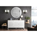 James Martin Athens 60" Single Vanity Cabinet Glossy White with 3 cm Eternal Jasmine Pearl Quartz Top E645-V60S-GW-3EJP