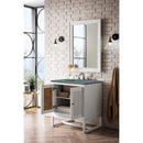 James Martin Athens 30" Single Vanity Cabinet Glossy White with 3 cm Cala Blue Top E645-V30-GW-3CBL