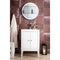 James Martin Linden 24" Single Vanity Cabinet Glossy White with White Glossy Resin Countertop E213-V24-GW-WG