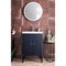James Martin Linden 24" Single Vanity Cabinet Navy Blue with White Glossy Composite Countertop E213V24NVBWG
