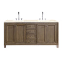 James Martin Chicago 72" Double Vanity Whitewashed Walnut with 3 cm Eternal Marfil Quartz Top 305-V72-WWW-3EMR