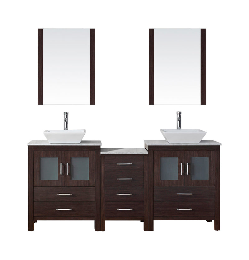 Virtu USA Dior 74" Double Bathroom Vanity