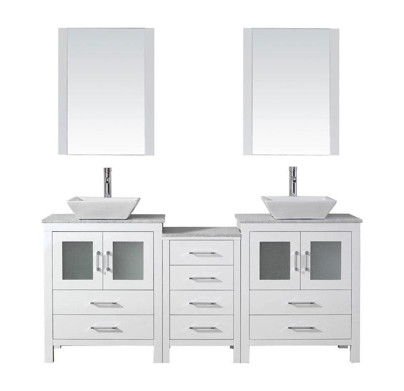 Virtu USA Dior 74" Double Bathroom Vanity