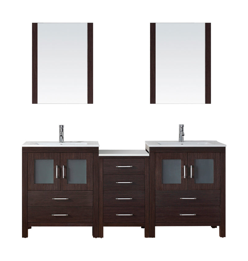 Virtu USA Dior 74" Double Bathroom Vanity