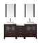 Virtu USA Dior 74" Double Bathroom Vanity