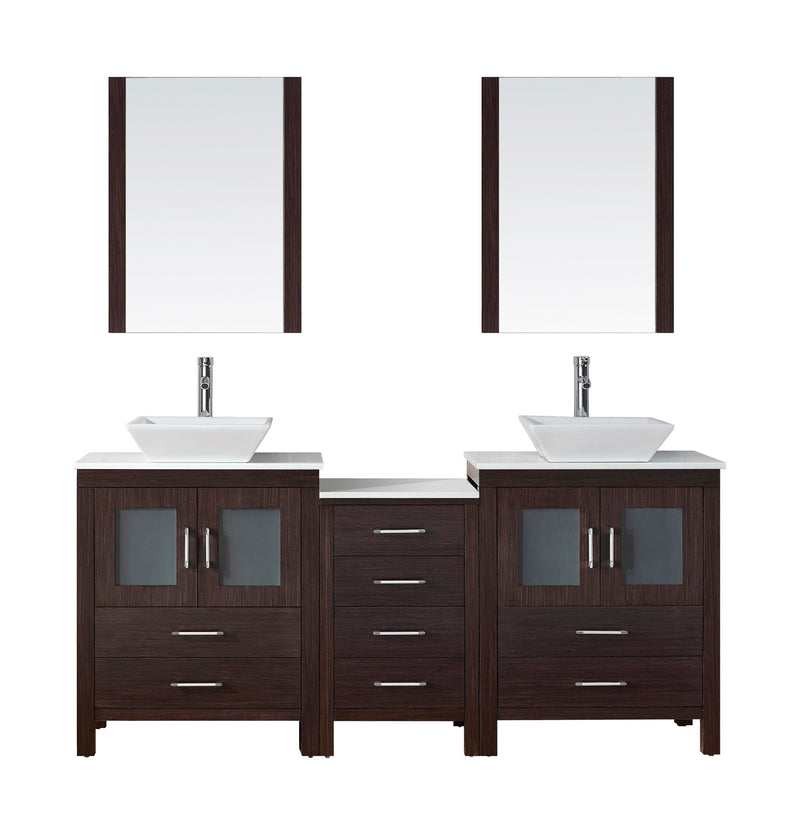 Virtu USA Dior 74" Double Bathroom Vanity