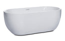 ALFI 59" White Oval Acrylic Free Standing Soaking Bathtub AB8838