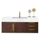 James Martin Mercer Island 48" Single Vanity Coffee Oak Radiant Gold with Glossy White Composite Top 389-V48-CFO-G-GW