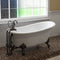 Cambridge Plumbing Cast Iron Slipper Clawfoot Tub 61"x30" no Faucet Drillings Package