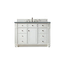 James Martin Bristol 48" Single Vanity Bright White with 3 cm Cala Blue Quartz Top 157-V48-BW-3CBL