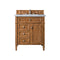 James Martin Brittany 30" Single Vanity Saddle Brown with 3 cm Carrara Marble Top 650-V30-SBR-3CAR