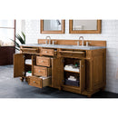 James Martin Bristol 72" Double Vanity Saddle Brown with 3 cm Eternal Jasmine Pearl Quartz Top 157-V72-SBR-3EJP