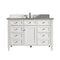 James Martin Brittany 48" Bright White Single Vanity with 3 cm Grey Expo Quartz Top 650-V48-BW-3GEX