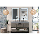 James Martin Columbia 59" Double Vanity Ash Gray Matte Black with Dusk Gray Glossy Composite Top 388-V59D-AGR-MB-DGG