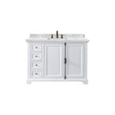 James Martin Providence 48" Single Vanity Cabinet Bright White with 3 cm Ethereal Noctis Quartz Top 238-105-V48-BW-3ENC