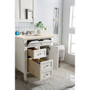 James Martin Brittany 30" Single Vanity Bright White with 3 cm Eternal Marfil Quartz Top 650-V30-BW-3EMR