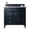 James Martin Brittany 36" Black Onyx Single Vanity with 3 cm Arctic Fall Solid Surface Top 650-V36-BKO-3AF