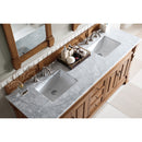 James Martin Brookfield 72" Country Oak Double Vanity with 3 cm Carrara Marble Top 147-114-5771-3CAR