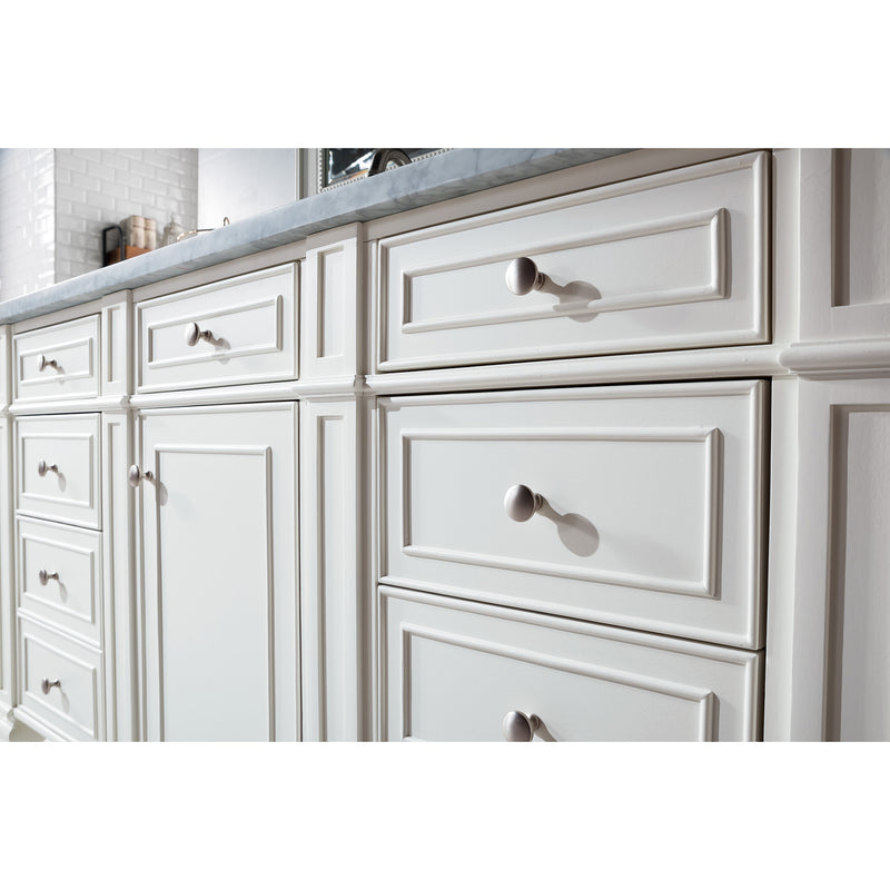 James Martin Bristol 60" Single Vanity Bright White with 3 cm Carrara Marble Top 157-V60S-BW-3CAR