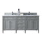 James Martin Brittany 72" Urban Gray Double Vanity with 3 cm Classic White Quartz Top 650-V72-UGR-3CLW