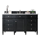 James Martin Brittany 60" Single Vanity Black Onyx with 3 cm Arctic Fall Solid Surface Top 650-V60S-BKO-3AF