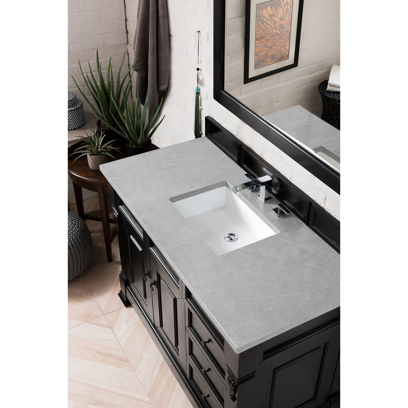 James Martin Brookfield 48" Antique Black Single Vanity with 3 cm Eternal Serena Quartz Top 147-114-5236-3ESR