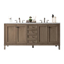 James Martin Chicago 72" Double Vanity Whitewashed Walnut with 3 cm Eternal Jasmine Pearl Quartz Top 305-V72-WWW-3EJP