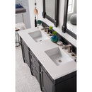 James Martin Brittany 60" Black Onyx Double Vanity with 3 cm Classic White Quartz Top 650-V60D-BKO-3CLW