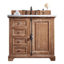 James Martin Providence 36" Single Vanity Cabinet Driftwood with 3 cm Eternal Jasmine Pearl Quartz Top 238-105-5511-3EJP