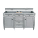 James Martin Brittany 60" Urban Gray Double Vanity with 3 cm Carrara White Top 650-V60D-UGR-3OCAR