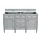 James Martin Brittany 60" Urban Gray Double Vanity with 3 cm Carrara White Top 650-V60D-UGR-3OCAR