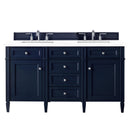 James Martin Brittany 60" Victory Blue Double Vanity with 3 cm Classic White Quartz Top 650-V60D-VBL-3CLW