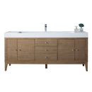 James Martin Linear 72" Single Vanity Whitewashed Walnut with Glossy White Composite Top 210-V72S-WW-GW