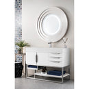 James Martin Columbia 48" Single Vanity Glossy White with Glossy White Composite Top 388-V48-GW-BN-GW