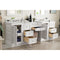 James Martin De Soto 94" Double Vanity Set Bright White with Makeup Table 3 cm Classic White Quartz Top 825-V94-BW-DU-CLW