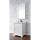 James Martin Savannah 26" Single Vanity Cabinet Bright White with 3 cm Classic White Quartz Top 238-104-V26-BW-3CLW