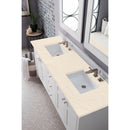 James Martin Palisades 72" Double Vanity Bright White with 3 cm Eternal Serena Quartz Top 527-V72-BW-3ESR