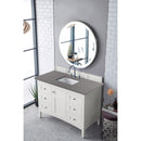 James Martin Palisades 48" Single Vanity Bright White with 3 cm Grey Expo Quartz Top 527-V48-BW-3GEX