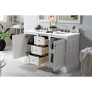 James Martin De Soto 60" Double Vanity Bright White with 3 cm Classic White Quartz Top 825-V60D-BW-3CLW