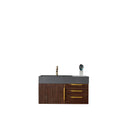 James Martin Mercer Island 36" Single Vanity Coffee Oak Radiant Gold with Dusk Grey Glossy Composite Top 389-V36-CFO-G-DGG