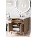 James Martin Chicago 30" Single Vanity Whitewashed Walnut with 3 cm Eternal Jasmine Pearl Quartz Top 305-V30-WWW-3EJP