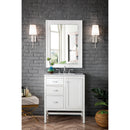 James Martin Addison 30" Single Vanity Cabinet Glossy White with 3 cm Arctic Fall Solid Surface Countertop E444-V30-GW-3AF