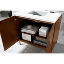 James Martin Metropolitan 36" Single Vanity American Walnut with 3 cm Classic White Quartz Top 850-V36-AWT-3CLW