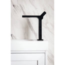 James Martin Chianti 16" Single Vanity Cabinet Glossy White Matte Black with White Glossy Resin Countertop E303-V16-GW-MBK-WG