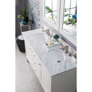 James Martin Palisades 60" Double Vanity Bright White with 3 cm Carrara White Top 527-V60D-BW-3OCAR